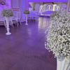 Location Allée Centrale : Vase blanc 80cm + Gypsophile 60cm x6