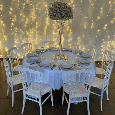 Location Centre de Table : Colonne Métal + Gypsophile 60cm