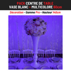 Location Centre de Table : Vase Blanc + Multicolore 60cm