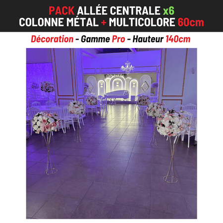 Location Allée Centrale : Colone métal + Multicolore 60cm x6