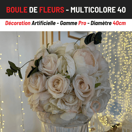 Location Boule de Fleurs Multicolore 40cm