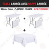 Location Pack | Table Carrée+ Nappe Carrée Blanche