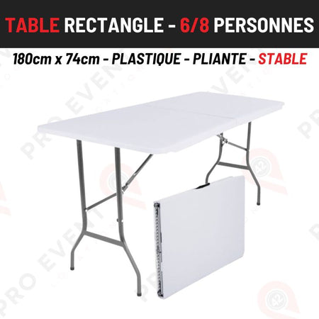 Location Table Rectangle - 6/8 Personnes